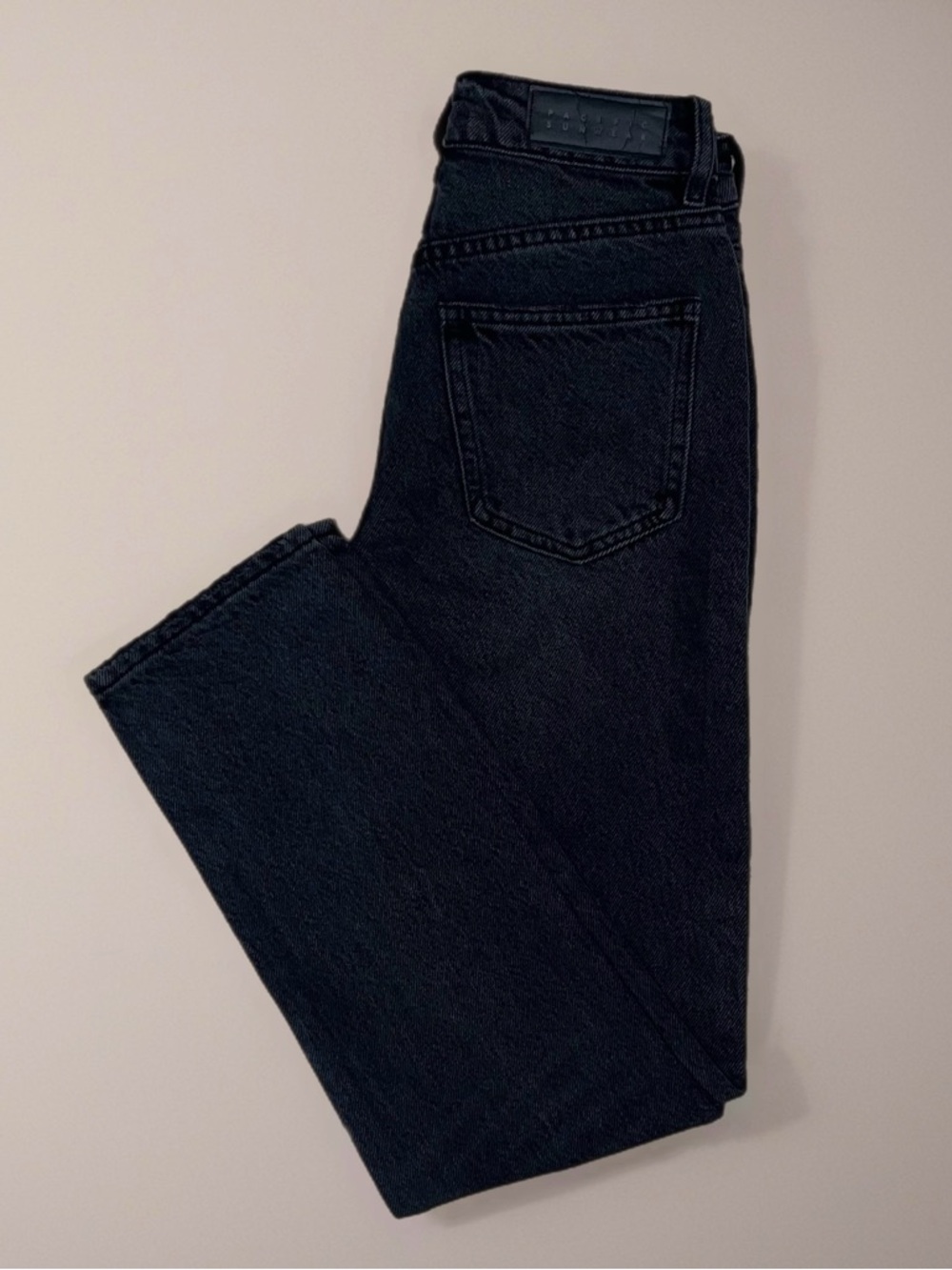 😎 Pacific Sunwear Mid-Rise Black Wash Mom Jeans~Women’s Sz 22”~Relaxed Fit
